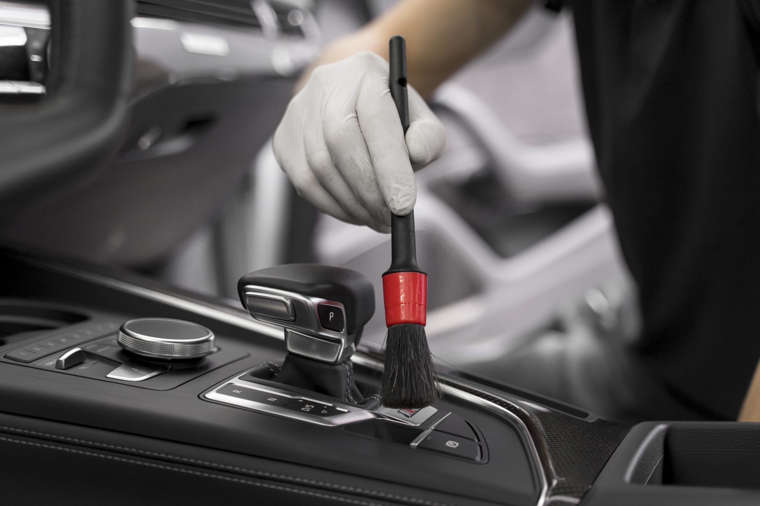 Close-up of a car detailing process – professional mobile car care in Bournemouth